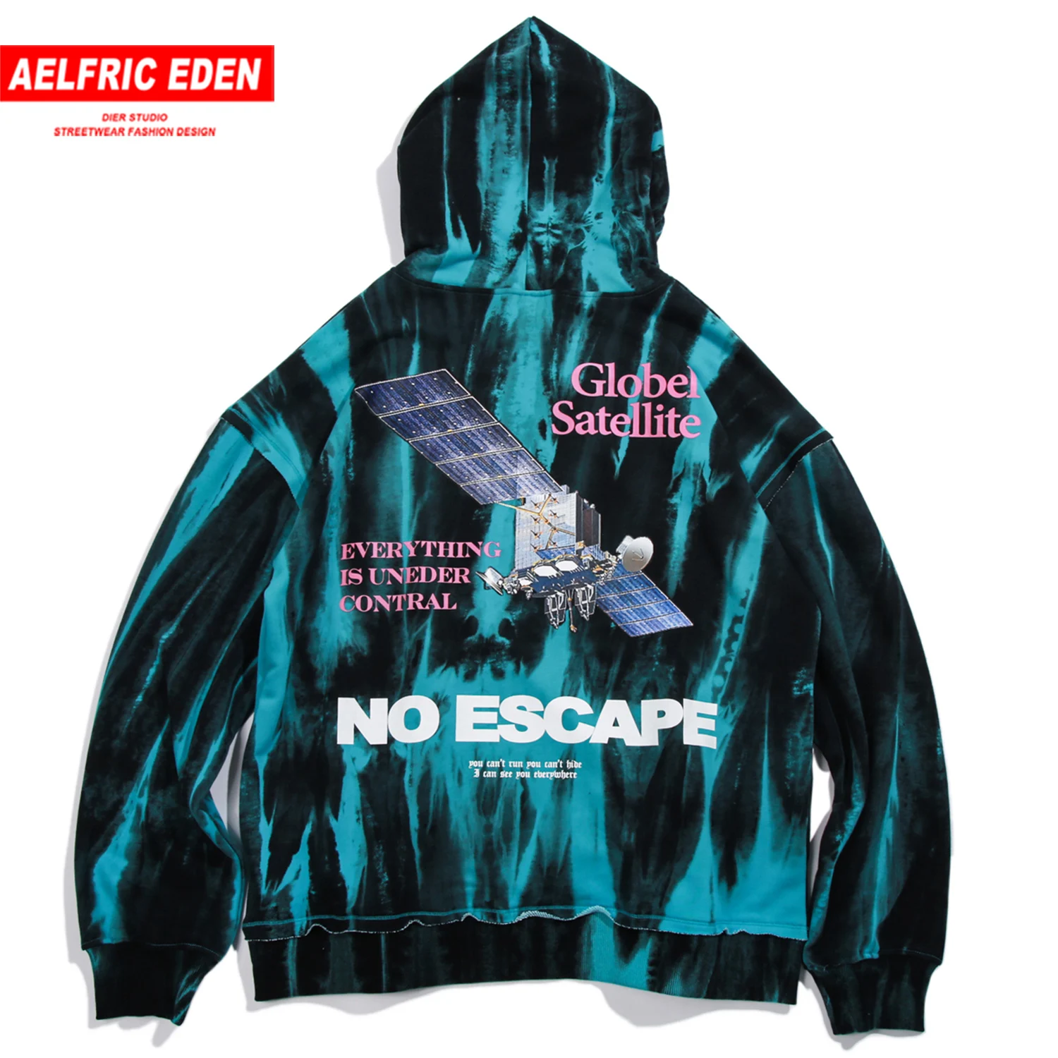 Aelfric Eden Tie dying Satellite Printed мужские толстовки Harajuku Повседневный хлопковый пуловер хип-хоп толстовка с капюшоном уличная одежда