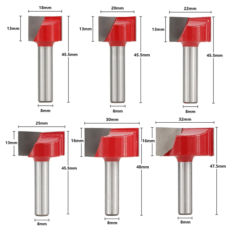 1 шт. 8 мм хвостовик очистки нижней фрезы для древесины карбида очистки нижней гравировки бит 18-32 мм фрезерный станок с ЧПУ