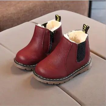 

Autumn / winter 2020 new boys and girls Martin boots children snow boots retro Plush British warm fashion boots
