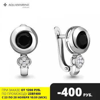 

AQUAMARINE earrings with artificial vstavkmi, cubic zirconia, silver 925
