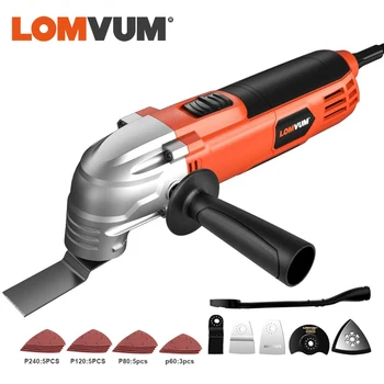 LOMVUM Oscillating Multi-Tool AC 260W Oscillating Tool 6 Speed Woodworking Tools Renovator Electric Cutter EU Plug 1pcs ac 230v 6 4 a ac 120v 12 6 a 5e4 electric power tool plastic speed controller switch fa 8 1fe 6 positions color randomly