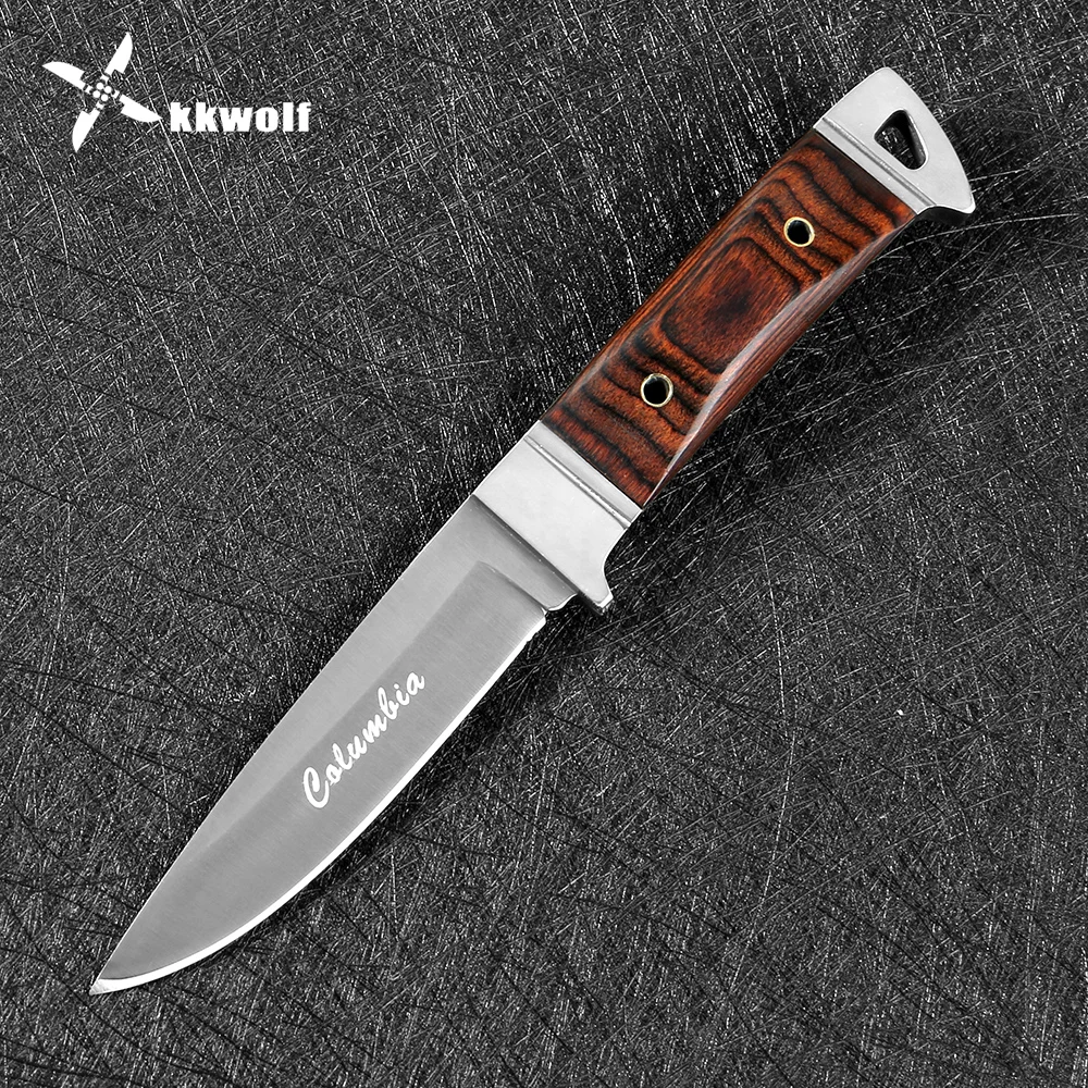 KKWOLF открытый фиксированным лезвием ножа K90 440C стали для кемпинга охоты