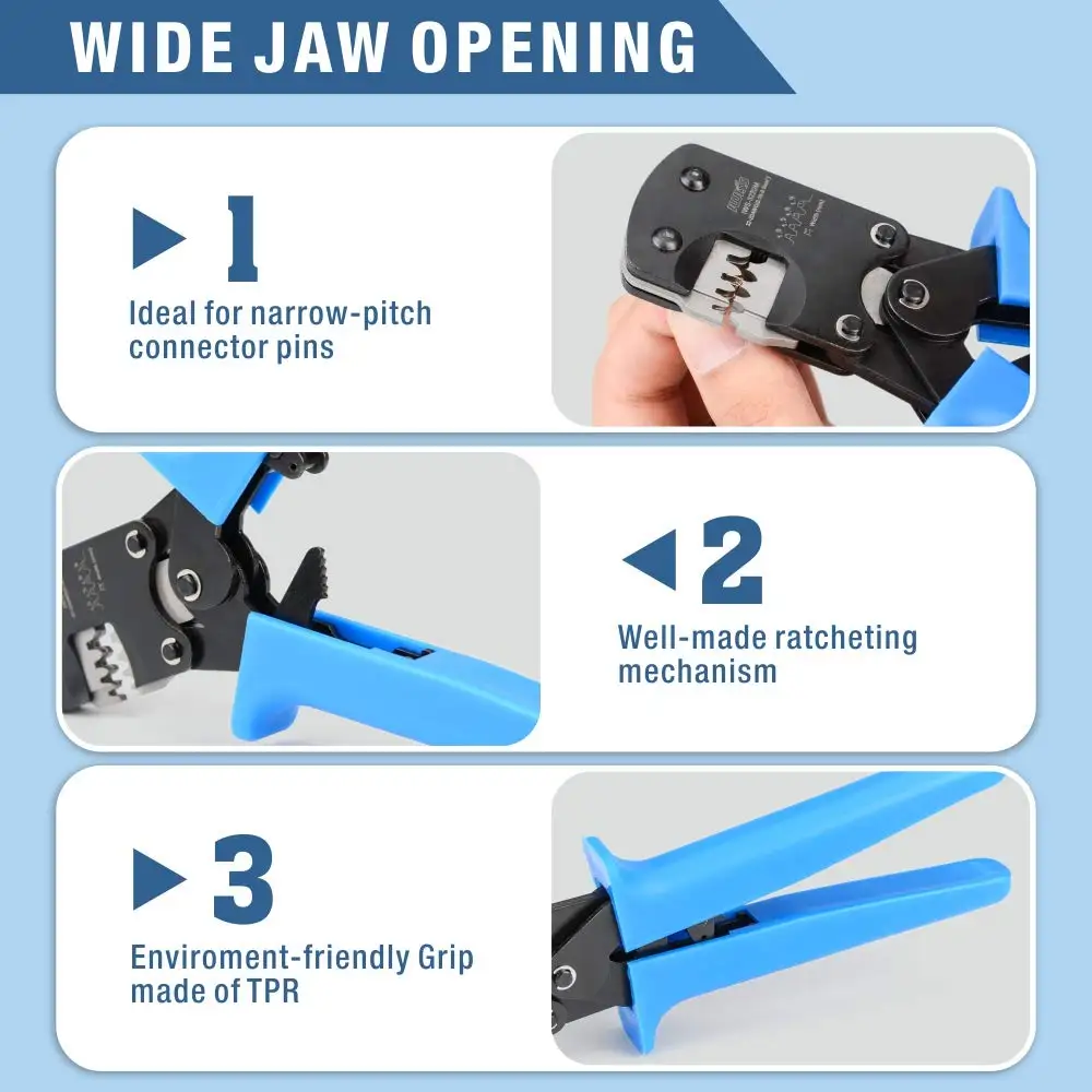 IWISS IWS 3220M Обжимной инструмент для микроразъемов 0.03 0.52mm² 32 20AWG щипец с храповым