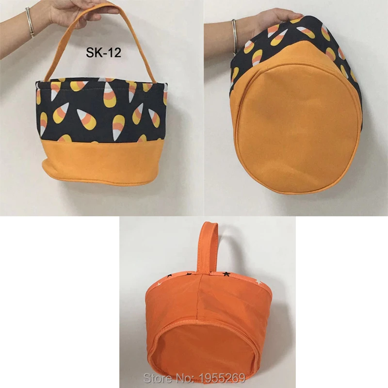 30pcs Halloween Canvas Handbag 12 Styles Halloween Buckets Santa Sack Party Decorations Kids Personalized Halloween Presents