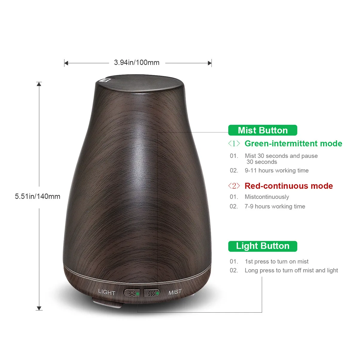 Увлажнитель для ароматерапии светодиодный аромат лампа-аромадиффузор MUJI-стиль увлажнитель 100 мл бутылка для сакэ горячая браслеты Бэтман бытовой