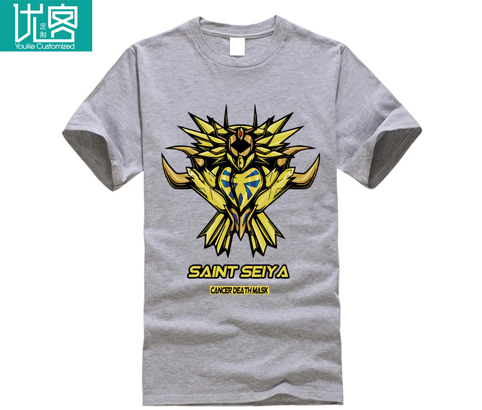 Мужская футболка Sainte Seiya Ikki Hyoga Shiryu Shun аниме Artsy Tee - Цвет: 5light grey