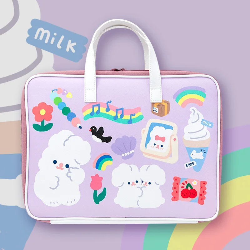 

Bentoy Milkjoy Laptop Computer Breifcase Notebooks Kawai Macbooks 13.3 Inch MacBook Air Ipad Pro Computer Handbag For Girls Gift