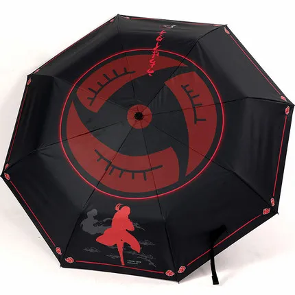 A Ботинки в стиле аниме «Naruto Akatsuki Итачи Учиха Косплэй реквизит биджуу Шаринган 3D с печатным рисунком зонтик защита от солнечных лучей на открытом воздухе Зонт подарки - Цвет: A