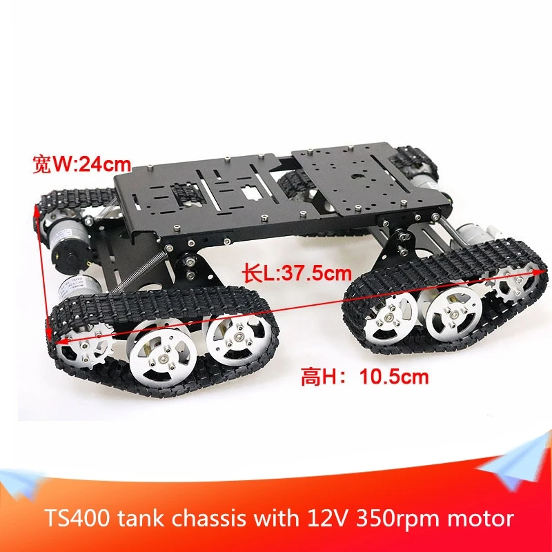Support Remote Control Kit 4pcs 12V 350RPM Motors TS400 Shock Absorber Robot Tank Chassis Aluminum Alloy Frame for Arduino DIY