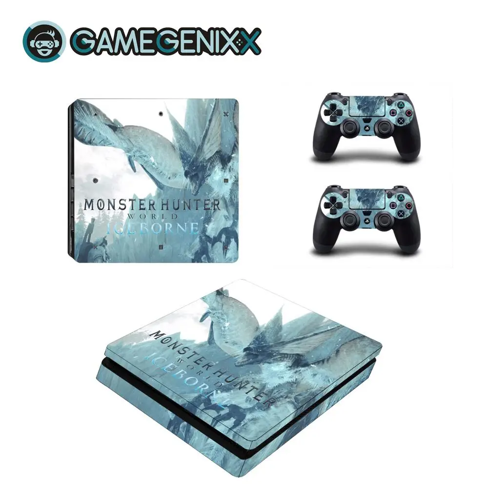 Защитная Наклейка на кожу GAMEGENIXX для PS4 Slim Console и 2 контроллера-Monster Hunter World