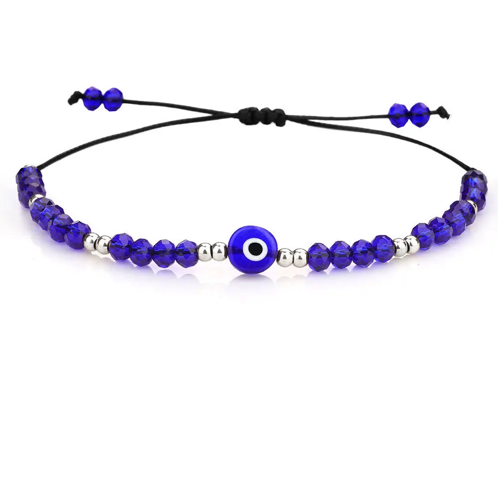 Turkish Evil Eye Bracelet Sets Colorful Crystal Resin Bead Rope Chain Eyes Lucky Couple Male Bracelets for Women Charm Jewelry