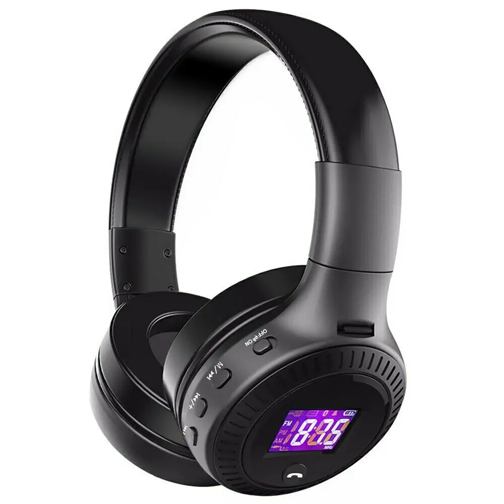 B19 Bluetooth наушники беспроводные гарнитуры над ухом fm-радио микро SD карта MP3 Воспроизведение с микрофоном Bluetooth стереосистема гарнитура - Цвет: Black