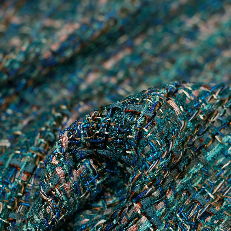 Skup Pearlsilk francja ciemnozielone tweedowe tkaniny jesienna kurtka sukienka garnitury materiały do szycia odzieży szycie ubrań metr darmowawysyłka