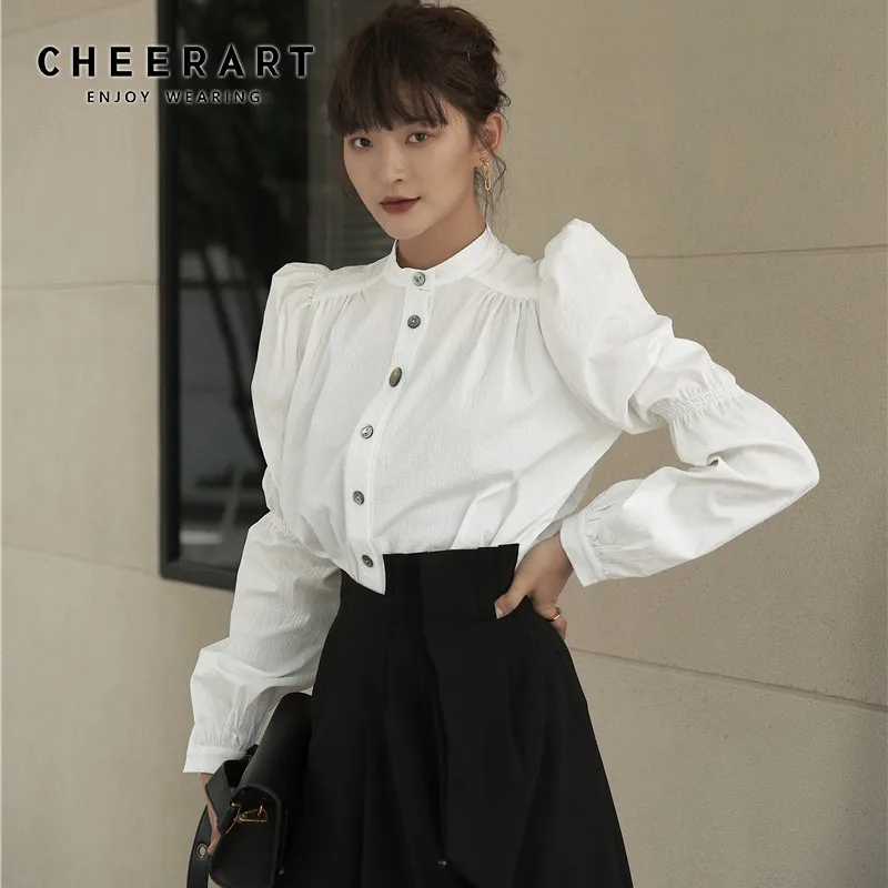 puffy button up shirt