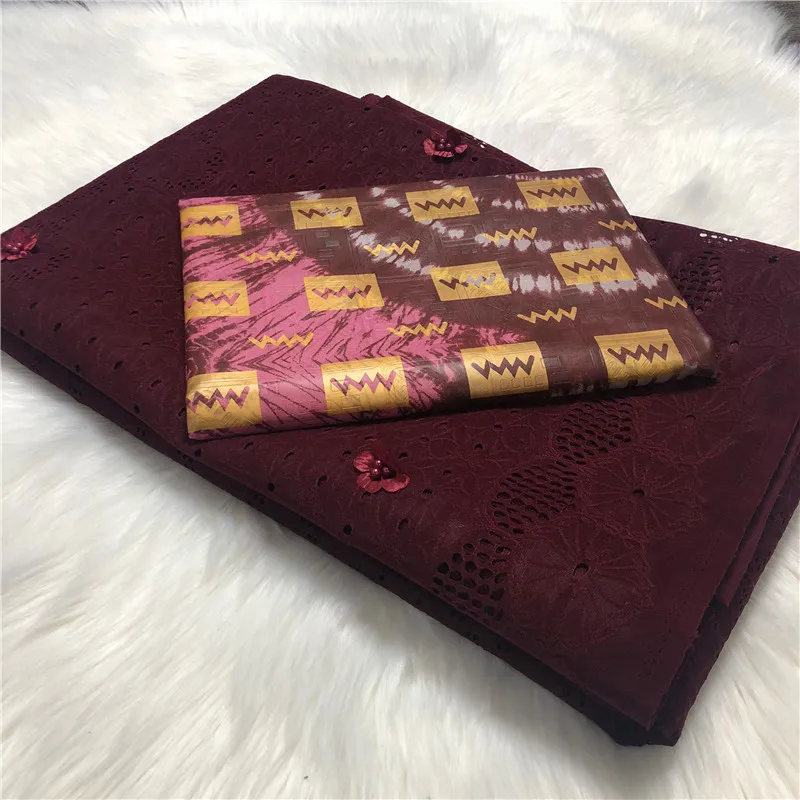 3D цветок бусины швейцарская вуаль кружева с бисером цветок соответствующие печати красочные Базен riche ткань 7,5 ярдов/комплект