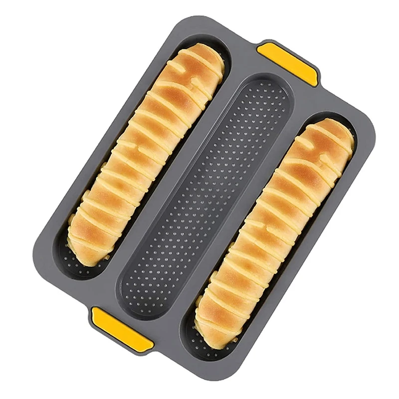 Baguette Baking Tray Kits,3 Slot Non Stick Bread Mould with Oil Brush,for  Baking French Bread,Baking Tools|Baking & Pastry Tools| - AliExpress