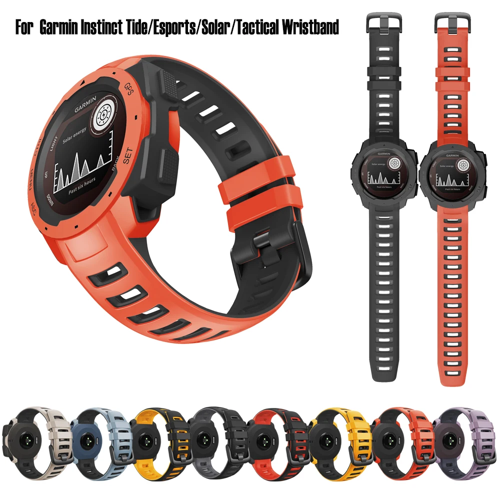 Nuova Sostituzione Morbida Del Cinturino Sportivo In Silicone Per Garmin Inst(Esports/Solar/Tide/Tactical Gps Smart Watch