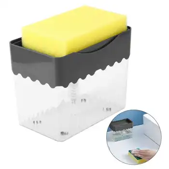 

Kitchen Scrubbing Liquid Detergent Dispenser Press-type Liquid Box Scouring Pad Dishwashing Soap Box Kitchen Accessories