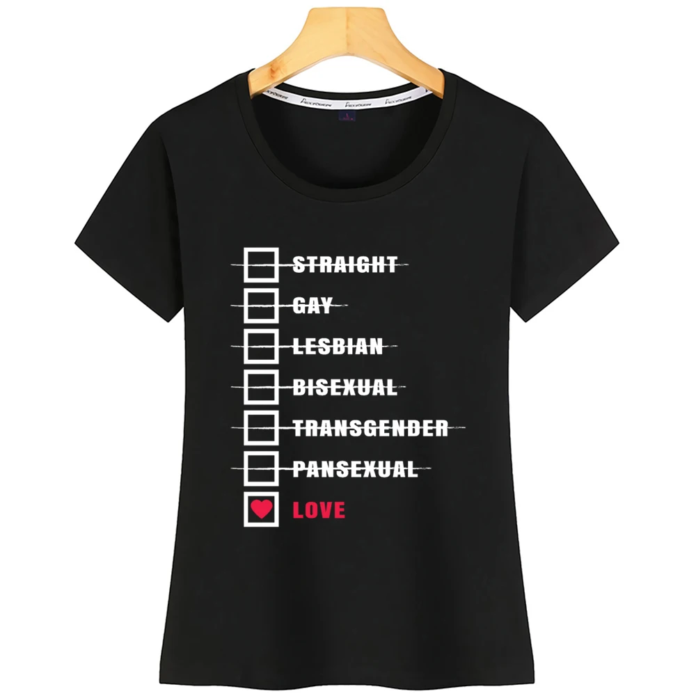 Топы футболка для женщин ЛГБТ любовь нет этикеток прямые гей лесбиянок бисекс