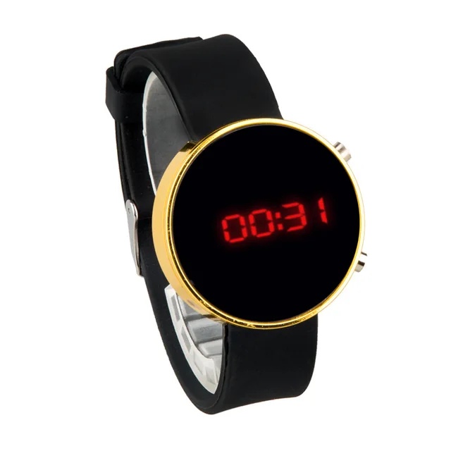 Children's Digital Watch Fashion Pink Strap Sports Electronic Wrist Watches Boys Girls Cute Cartoon Clock Kids Baby Gifts Reloj Black Gold