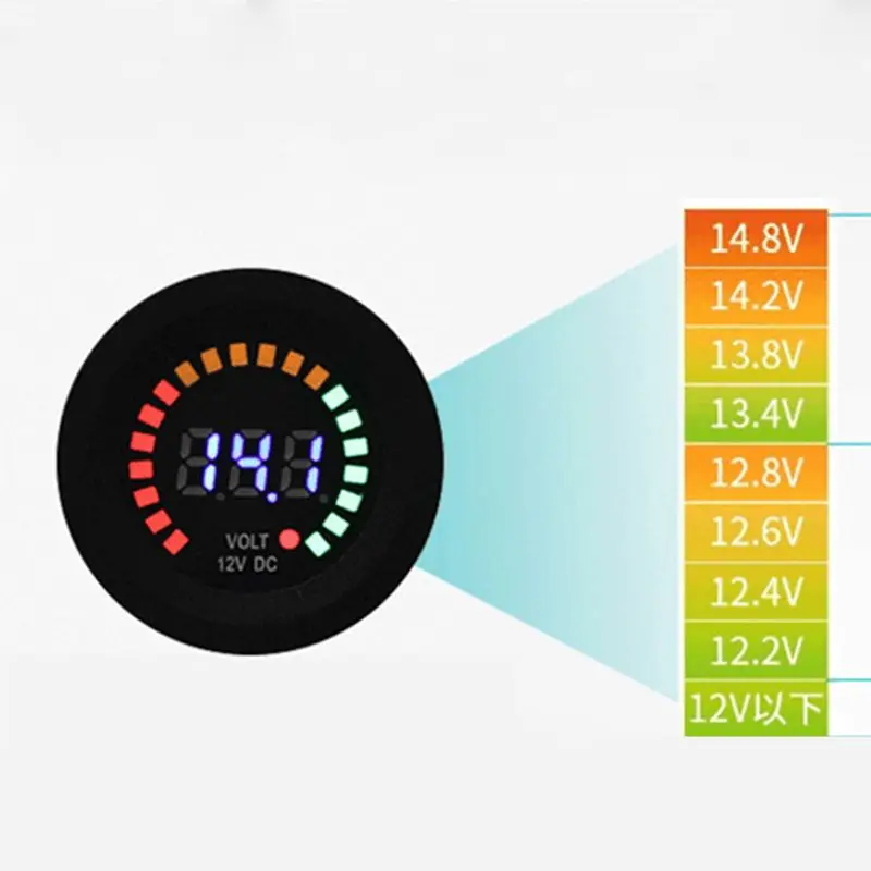 

DC 12V Digital Voltmeter Car motorcycle LED Panel Display Voltage Gauge Meter MOLC