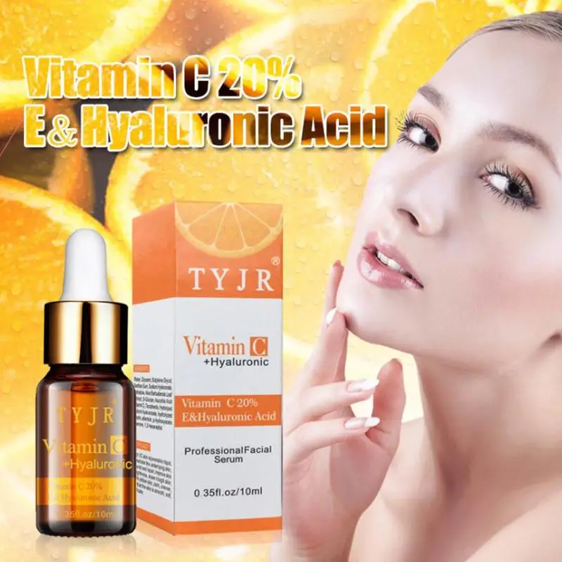 

100% Pure Vitamin C Serum Liquid Freckle Removal Acne Scars Hyaluronic Acid Anti-aging Anti-wrinkle Vc Face Serum Fade Dark Spot