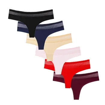 

Women Underwear Panties Sexy Lace Stretch Panty Seamless Thong Low Rise Cotton G-string Intimates Soft T-back Underpants