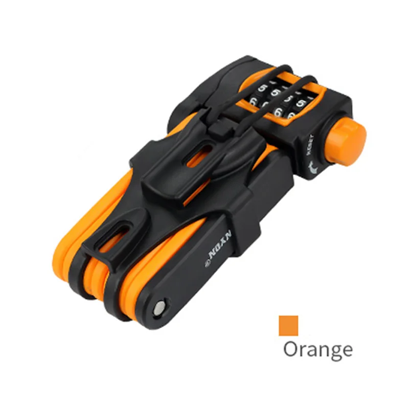 Orange Противоугонный велосипедный замок Профессиональный складной пароль велосипедный замок дорожная велосипедная цепь Велосипедные замки - Цвет: Orange