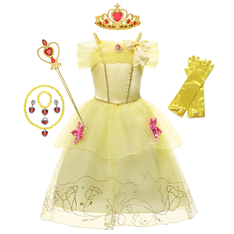 Disney Girl Princess Dress Rapunzel Dress Up Baby Snow White Belle Cinderella Cosplay Costume For Party Halloween Aliexpress