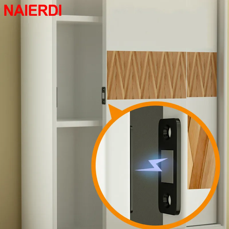 Magnetic Cabinet Catches Door Closer Door Stops 2pcs/Set Magnet Door Stops Hidden Magnetic Cabinet Catches Screw For Closet Cupboard Furniture Hardware