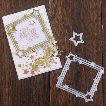 

YaMinSanNiO Star Frame Dies Bell Scrapbooking Die Cuts New Craft Stencil Punching Templates for Decor Photo Album Christmas Mold