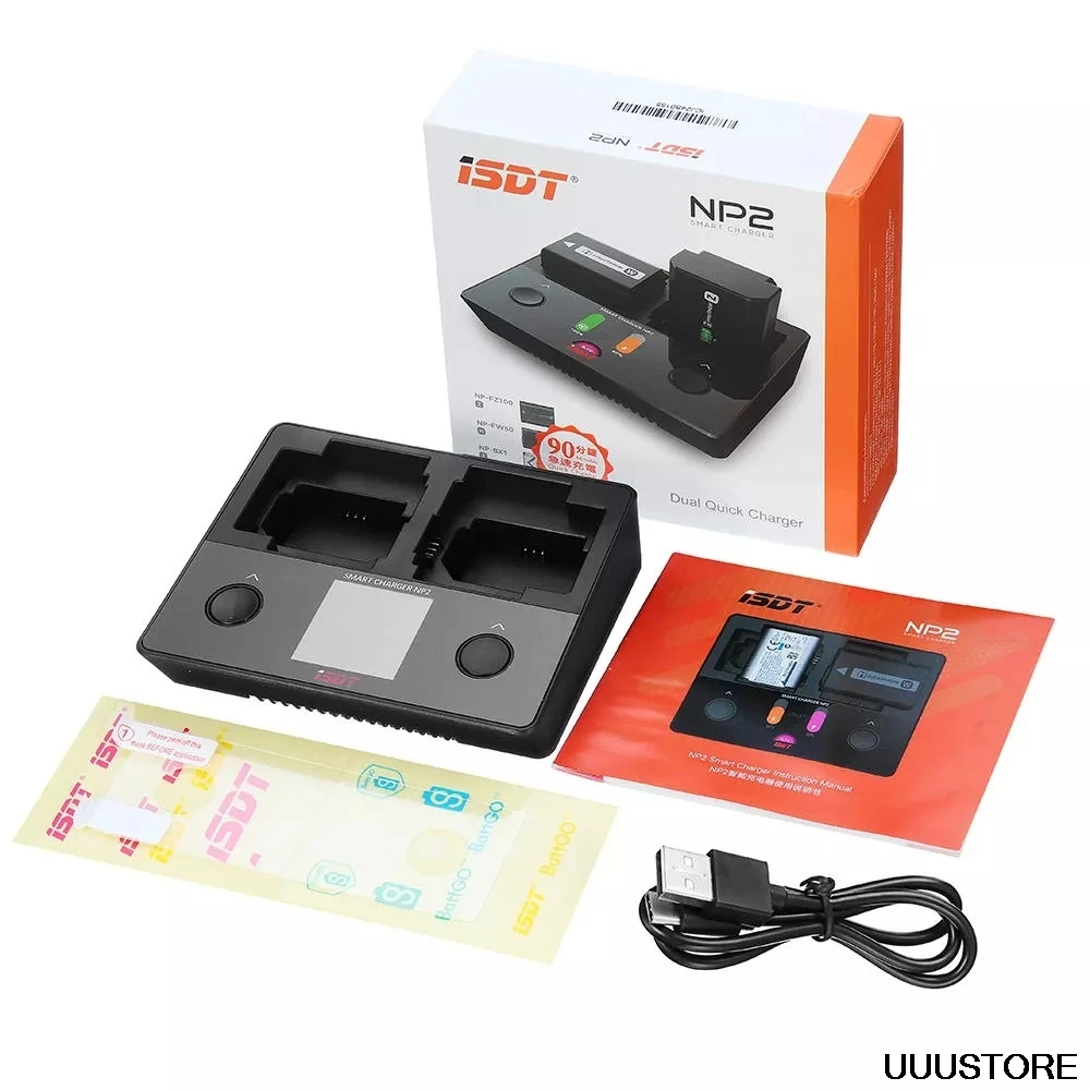 ISDT NP2 18 Вт DC двухканальный ips ЖК-дисплей Камера Зарядное устройство для sony NP-FZ100 NP-FW50 NP-BX1 Батарея