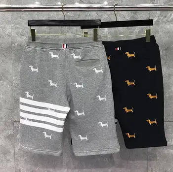 

2020 Fashion TB THOM Brand Men Summer Cotton Casual Sports Trousers Puppy Embroidery Mens Jogger Track Shorts