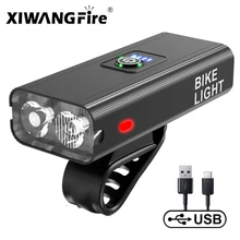 USB Rechargeable LED Flashlight with 2*T6 LED Torch Built-in 1200 MAh Battery Bicycle Lamp Waterproof Road Bike Front Flashlight