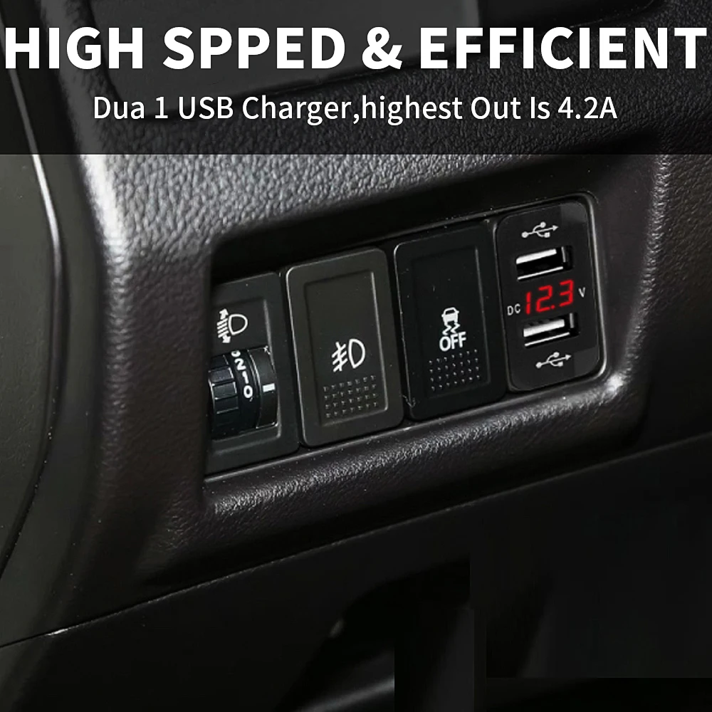 Двойной USB Автомобильное зарядное устройство 4.2A для SUZUKI мобильный телефон зарядное устройство кабели адаптеры розетки адаптер питания вольтметр
