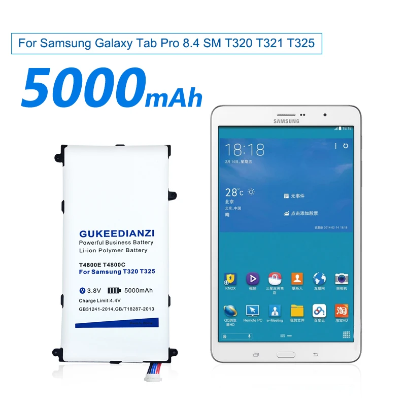 Аккумулятор gukeedianzi T4800E для samsung Galaxy Tab Pro 8,4 в SM-T321 T325 T320 T321 Аккумулятор для планшета 5000 мАч Внешний аккумулятор