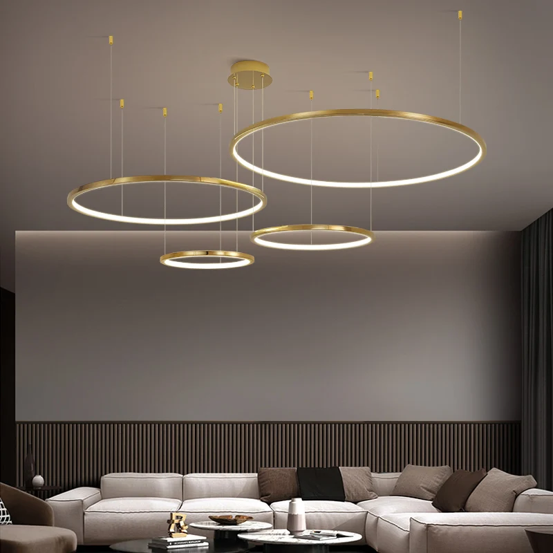 TRAZOS современный светодиодный светильник золотого цвета круглый для дизайна