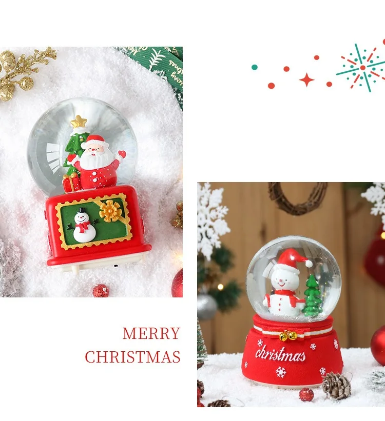 Рождественская музыкальная шкатулка в виде хрустального шара рождественские декоративные огни атмосферные огни Рождественские подарки автоматическое снежное освещение
