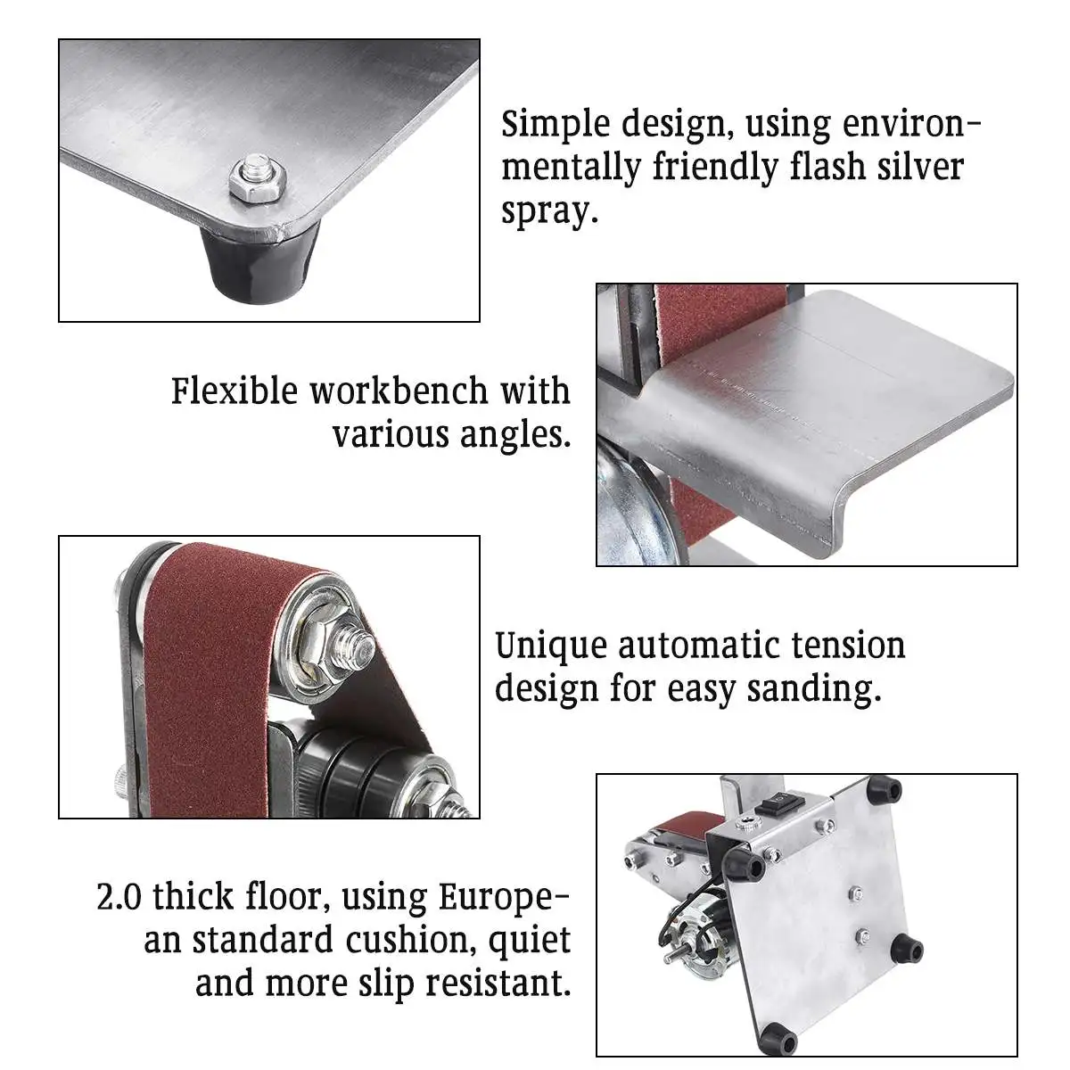  350W Mini Electric Belt Machine Sander Sanding Grinding Polishing Machine Abrasive Belts Grinder DI