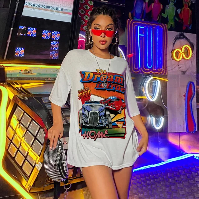 True Racing Car Printed T Shirt Women 