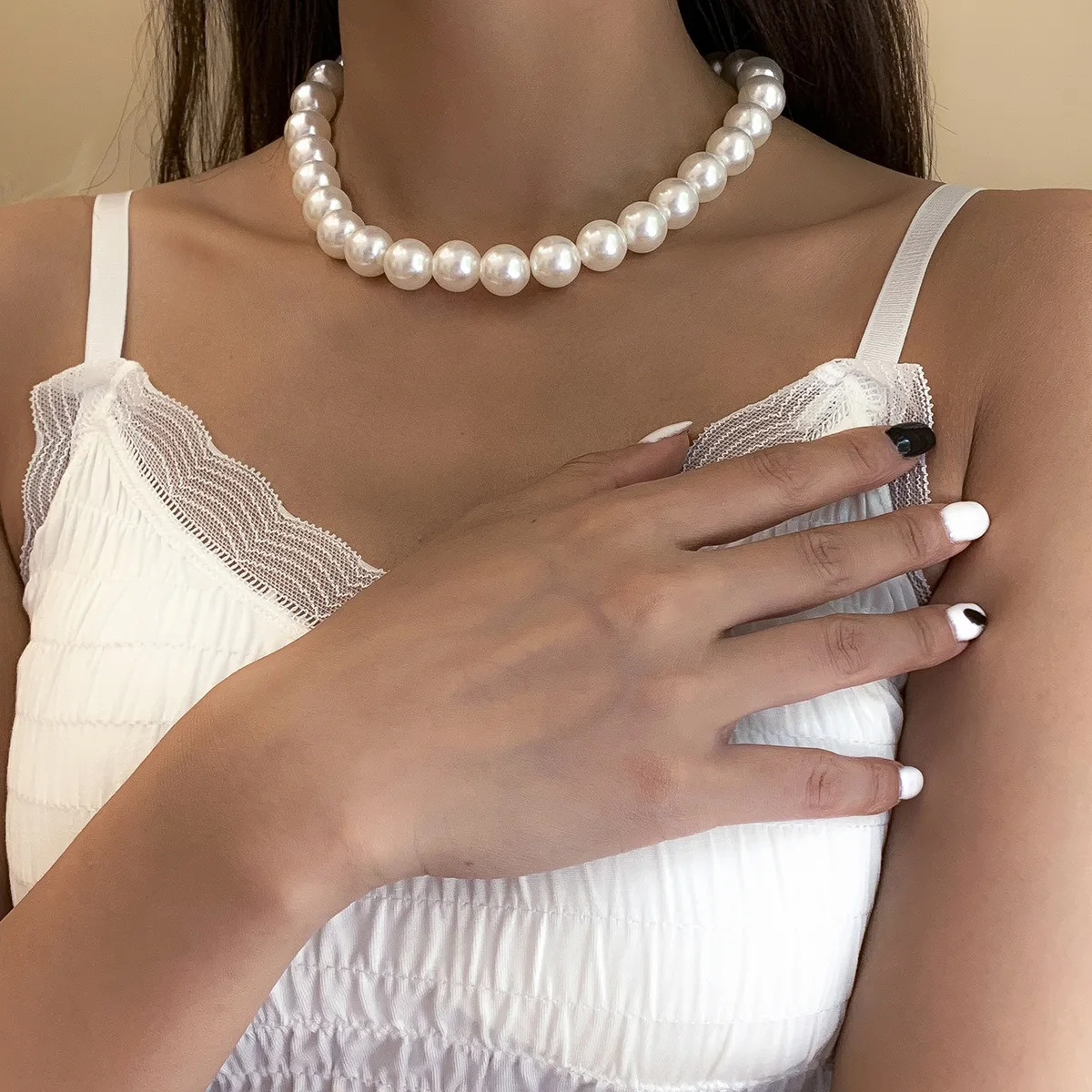 Baroque Style Big Pearl Necklace For 