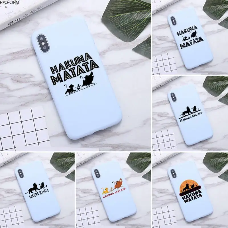 

Hakuna Matata Lion King Phone Case for iPhone 11 Pro Max X XR XS 8 7 6s Plus Candy purple Silicone Cases