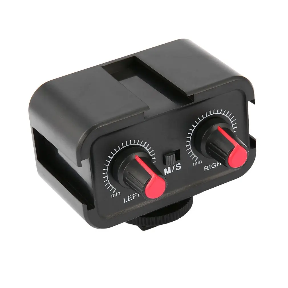 WS-VS двухканальный микрофон аудио адаптер смесителя с холодным башмаком Монтажная ступица для Canon для Nikon для sony DSLR камеры видеокамеры