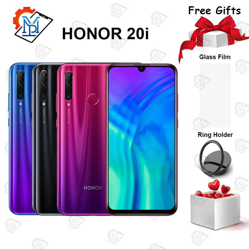 Глобальный Honor 20i мобильный телефон 6,2" 6 ГБ Оперативная память 64/128 ГБ Встроенная память Kirin 710 Octa ядро Octa core 20MP Камера Android 9,0 смартфон