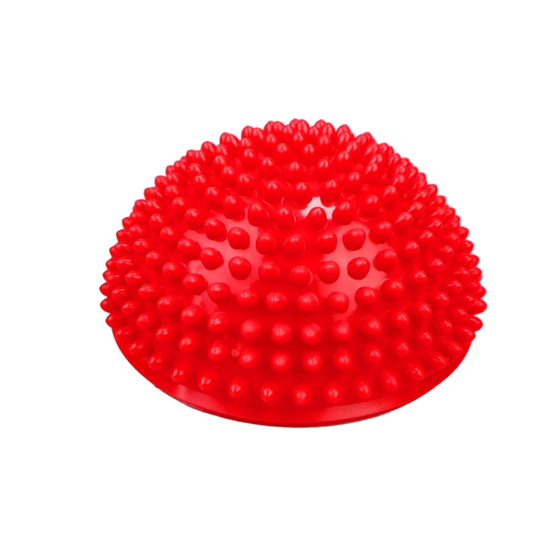 Надувной полусферический мяч для йоги, массажный фитбол, инструктор по упражнениям, Балансирующий мяч для спортзала, пилатеса, спорта, фитнеса - Цвет: Красный