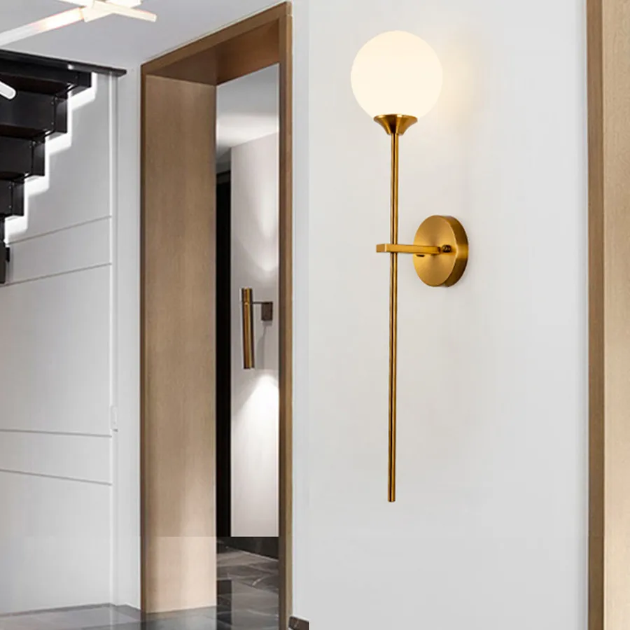 Nordic globe wall lights rose gold lamp Minimalist design Art Decor