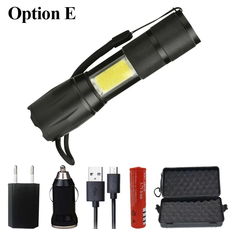 Option E Litwod Z20 103C светодиодный фонарик XML-T6+ COB 5000лм водонепроницаемый фонарь - Испускаемый цвет: Option E