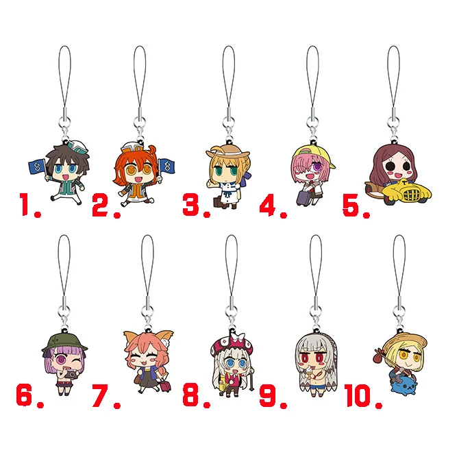 

Fate/Grand Order rubber pendant FGO anime Mash Kyrielight Fujimaru Ritsuka Marie Bunyan strap phone charm Accessories Keychain