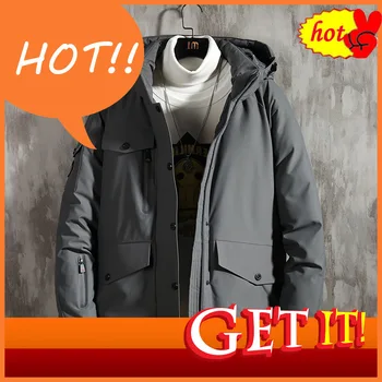 

Men 2020 Winter Outdoor Hoods Warm Thick Jacket Parkas Men New Menswear Casual Adventure WaterBreaker Parkas Coat Men Clothes