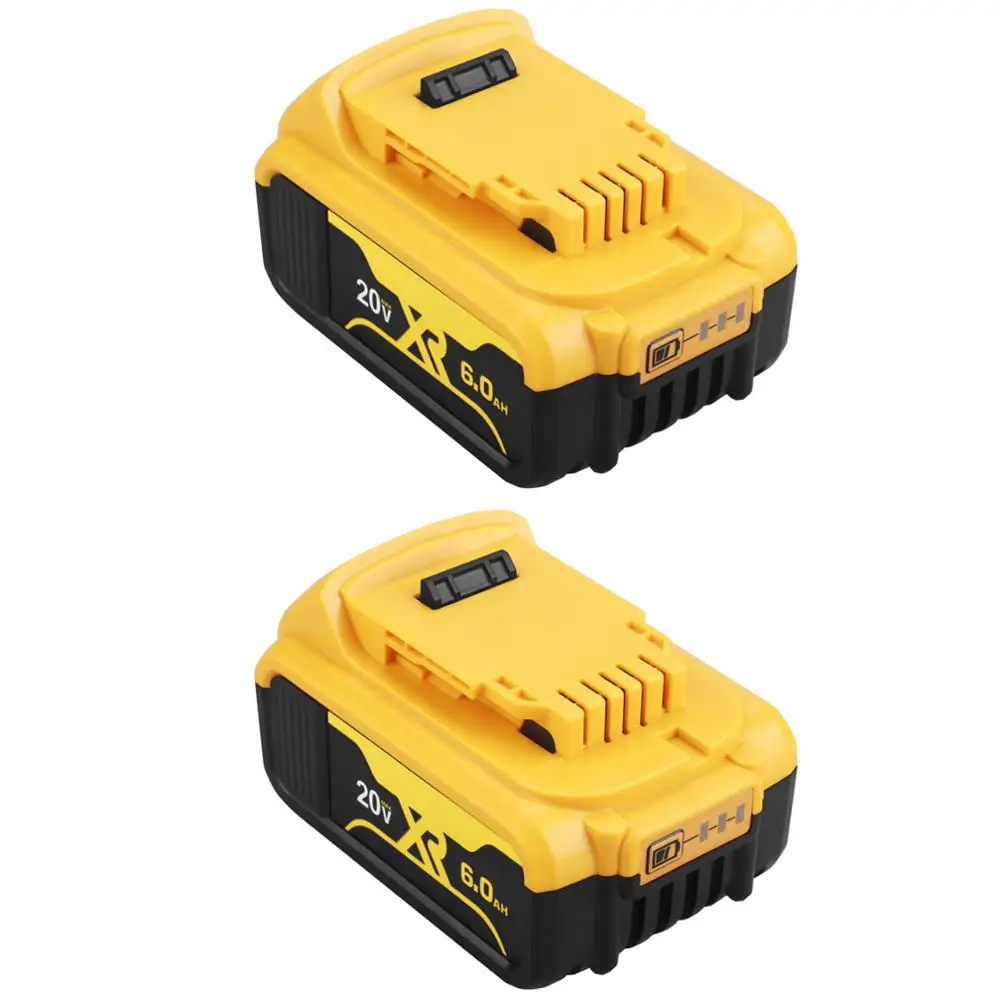2x 20V 6.0Ah DCB200 Replacement Li-ion Battery for DeWalt MAX XR power tool 20 v 6000mAh lithium Batteries DCB200 184